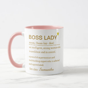 Boss Lady Definitie Mok Empowerend Kantoor Cadeau