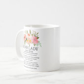 Boss Lady Definition Kantoor Floral Waterverf Koffiemok (Voorkant links)