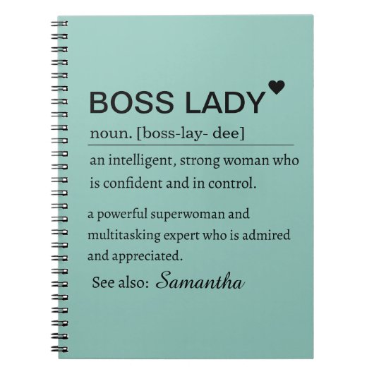 Boss Lady Definition Personalized  Notitieboek (Voorkant)