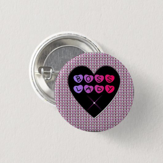 Boss Lady Diamonds en Hearts Button (Voorkant /achterkant)