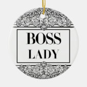 Boss Lady – Elegant Empowerment Keramisch Ornament (Voorkant)