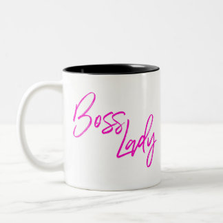 Boss Lady Entrepreneur Woman Business Girl Pink Tweekleurige Koffiemok