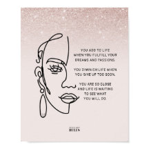 Boss Lady Face Roos Gold Ombre Motivatie Quote