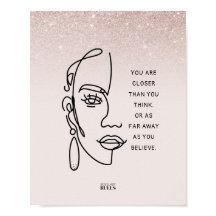 Boss Lady Face Roos Gold Ombre Motivatie Quote