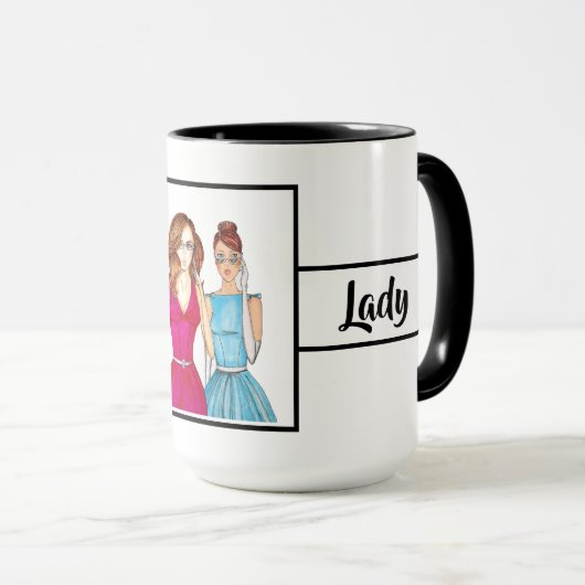 Boss Lady Fashion Bright Ringer 15oz Mok (Voorkant rechts)