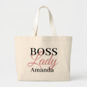 Boss Lady Gepersonaliseerd Grote Tote Bag (Voorkant)