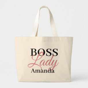 Boss Lady Gepersonaliseerd Grote Tote Bag