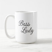 Boss Lady gepersonaliseerde koffie Mok met rode li (Links)