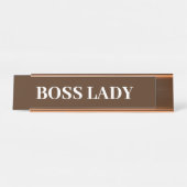 Boss Lady Gift Funny Naam Bord Aanpassen Bureau Naambordje (Voorkant)