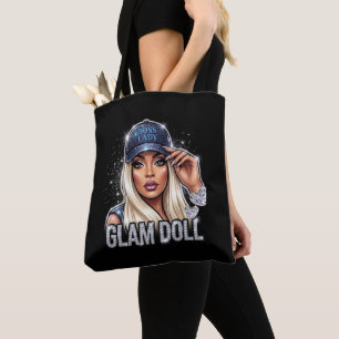 Boss Lady Glam Doll All-Over-Print Tote Tas