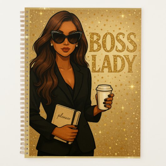 Boss Lady Gold Shimmer Planner (Voorkant)