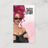 Boss Lady Hair Stylist QR Code Visitekaartje (Voorkant)