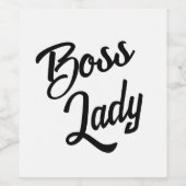 "Boss Lady" Hand geletterd wijn fles label Etiket (Enkel label)