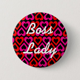 Boss Lady Hearts Button