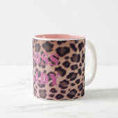 Boss Lady Leopard-Mok Tweekleurige Koffiemok (Voorkant rechts)