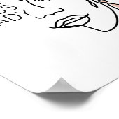 Boss Lady Line Art Face Typografie Motivatie Poster (Hoek)