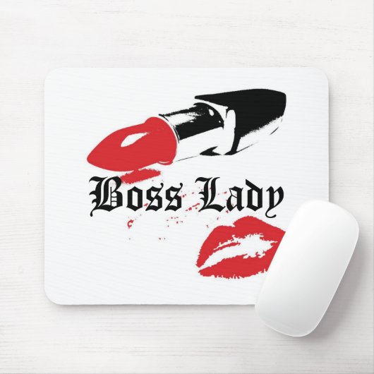 Boss Lady Lipstick en Lips Mousepad Muismat (Met muis)