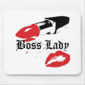 Boss Lady Lipstick en Lips Mousepad Muismat (Voorkant)