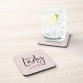 Boss Lady Logo Blush Pink gepersonaliseerd Bier Onderzetter (Rechterzijde)