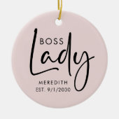 Boss Lady Logo Blush Pink gepersonaliseerd Keramisch Ornament (Voorkant)