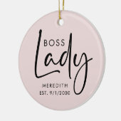 Boss Lady Logo Blush Pink gepersonaliseerd Keramisch Ornament (Links)