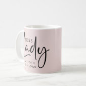 Boss Lady Logo Blush Pink gepersonaliseerd Koffiemok (Voorkant links)