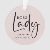 Boss Lady Logo Blush Pink gepersonaliseerd Ornament (voorkant)