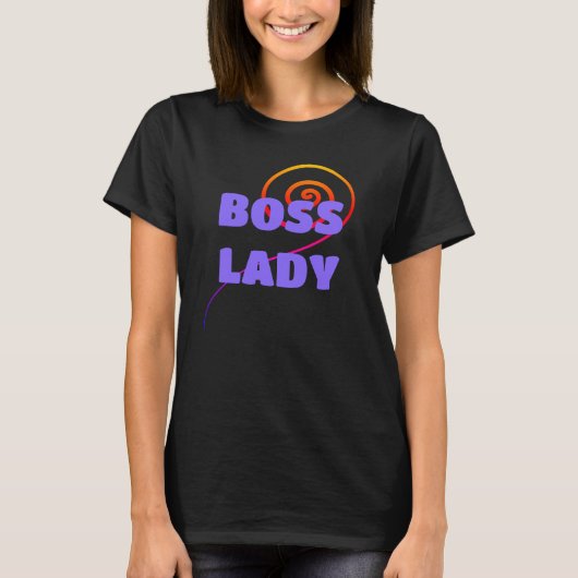 BOSS LADY met Swirl Women's T-Shirt (Voorkant)