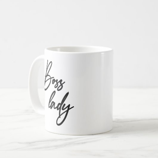 Boss Lady Modern handlettering script Koffiemok (Voorkant links)