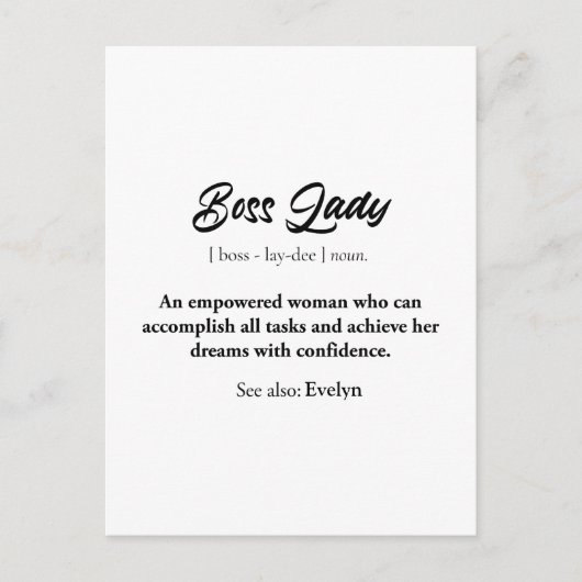 Boss Lady Mok - Empowered Woman Gift, Vertrouwen Briefkaart (Voorkant)