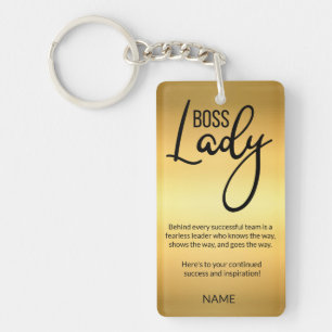 Boss Lady Op Maat Gouden Leiderschapsquote Acrylsl Sleutelhanger