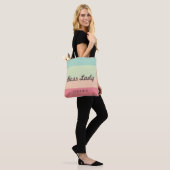 Boss Lady Personalized Monogram Rainbow Cute Tote Bag (Op model)