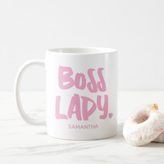 Boss Lady Pink Bedrijfseigenaar Ondernemer Koffiemok (Met donut)