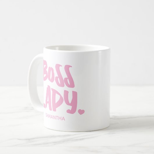 Boss Lady Pink Bedrijfseigenaar Ondernemer Koffiemok (Voorkant links)
