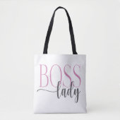 Boss Lady Pink en Grey Mousepad Tote Bag (Voorkant)