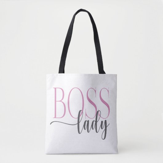 Boss Lady Pink en Grey Mousepad Tote Bag (Voorkant)