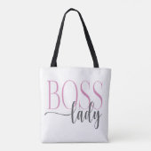 Boss Lady Pink en Grey Mousepad Tote Bag (Achterkant)