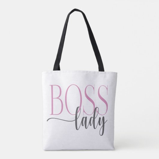 Boss Lady Pink en Grey Mousepad Tote Bag (Achterkant)