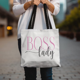 Boss Lady Pink en Grey Mousepad Tote Bag