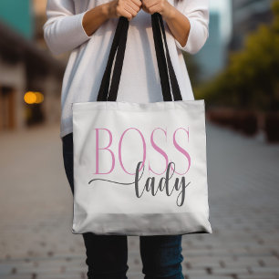 Boss Lady Pink en Grey Mousepad Tote Bag