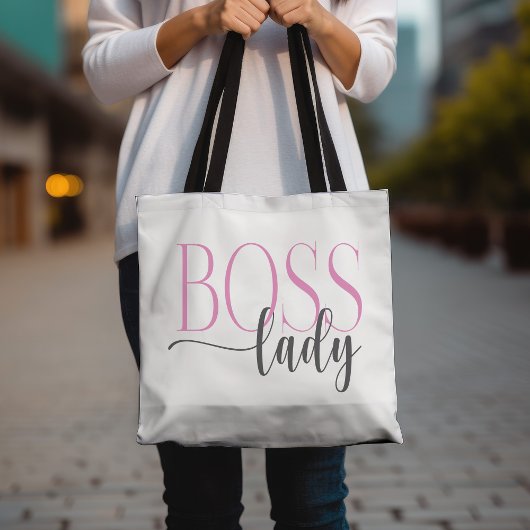 Boss Lady Pink en Grey Mousepad Tote Bag