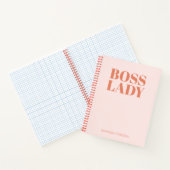 Boss Lady Pink Red Retro Calligraphy Notitieboek (Binnen)