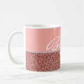 Boss Lady Pink Rose Gold Glitter Koffiemok (Links)