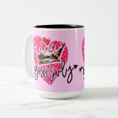 Boss Lady Pink Tweekleurige Koffiemok (Voorkant links)