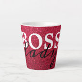 Boss Lady Red Glitter Mok (Voorkant)