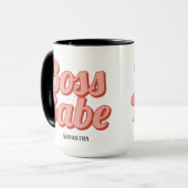 Boss Lady Retro Gepersonaliseerd naam KoffieMok Mok (Voorkant links)