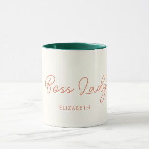 Boss Lady Retro Gepersonaliseerd naam KoffieMok Mok