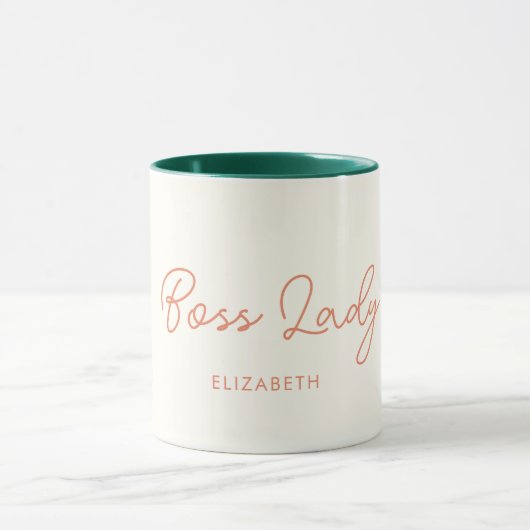 Boss Lady Retro Gepersonaliseerd naam KoffieMok Mok (Midden)