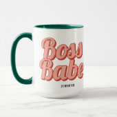 Boss Lady Retro Gepersonaliseerd naam KoffieMok Mok (Links)