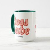 Boss Lady Retro Gepersonaliseerd naam KoffieMok Mok (Voorkant links)